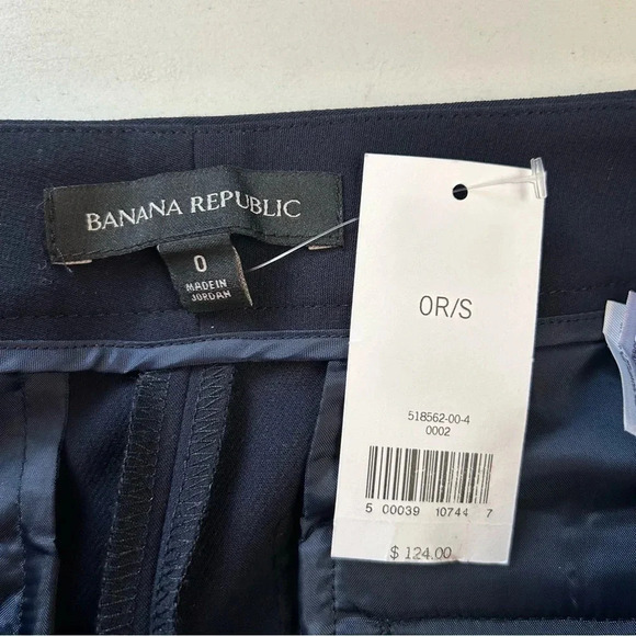 Banana Republic Pants High Rise  Crop Flare Leg Trousers Navy Blue Size 0 NWT - Picture 10 of 16